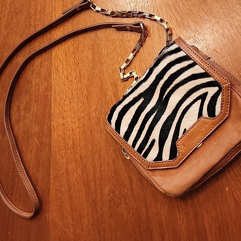 Trina Turk animal skin & leather crossbody! GREAT CONDITION!!